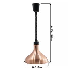 Warmtelamp Infrarood Retro - 275W E27 - Ø290mm - hoogte verstelbaar - Roségoud