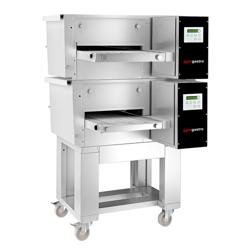 (2 pieces) Commercial Gas Conveyor Pizza Oven – Double Stack - 400mm Belt - 30 pizzas/h - Stand