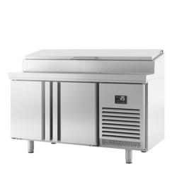 Saladette refrigerata professionale - 1468x700mm - 2 porte - per 1x GN 1/2 e 6x GN 1/3 vaschette