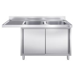 Szafka zlewozmywakowa dla zmywarki do naczyń - 2000x700mm - z 2 zlewami po prawej stronie	