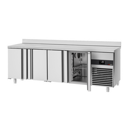 Koelwerkbank PREMIUM - 2330x700mm - met 4 deuren & achterwand