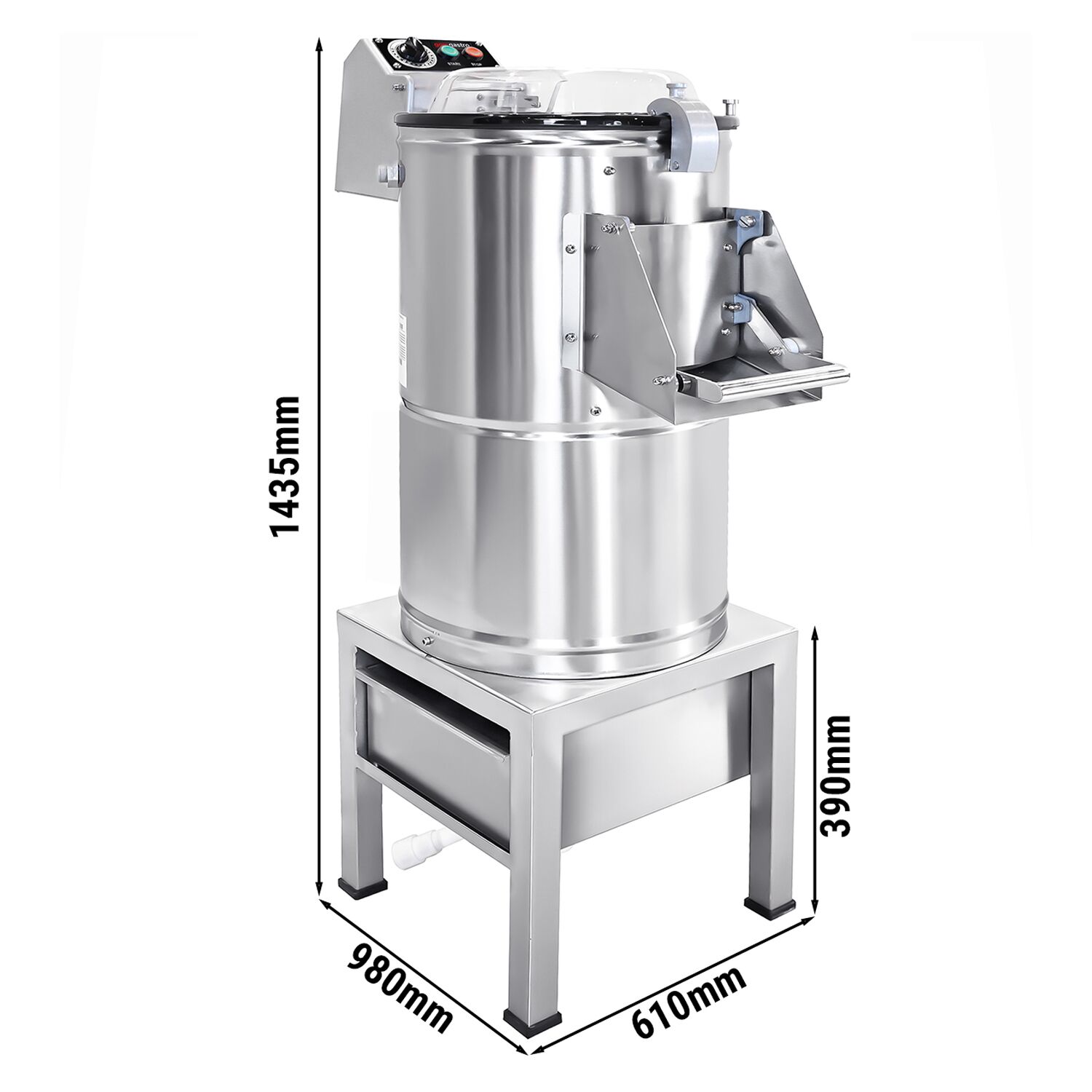 Éplucheuse à légumes professionnelle - 600kg/h - 1,5kW - 400V - avec filtre