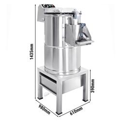 Éplucheuse à légumes professionnelle - 600kg/h - 1,5kW - 400V - avec filtre