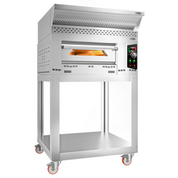 Gas pizza oven - 4x 34cm - Manual - incl. hood, base & castors