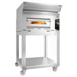 Gazlı Pizza fırını - 4x 34 cm - Manuel - Davlumbaz, Alt Stand ve Tekerlek Seti dahil
