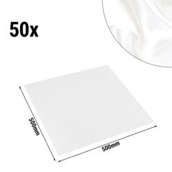 (50 st) Tygservett – slät satäng – 100 % bomull – 50x50 cm – vit
