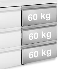 Cassettiera - 540x610x860mm - in acciaio inox - per serie BRF & BLF - 3 cassetti formato 1/3