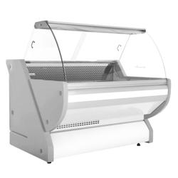 Commercial Refrigerated Serve-Over Counter - Curved Glass - 1525 mm - White Front - Granite Worktop - 300 L