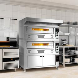 Commercial Gas Pizza Ovens Twin Pack – Ø33 cm pizzas - Manual - 370°C - With hood & 6-tray proofer