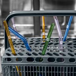 ZWILLING | Sorrento Coloured Straight Glass Straw Set – 4x straws + brush - borosilicate
