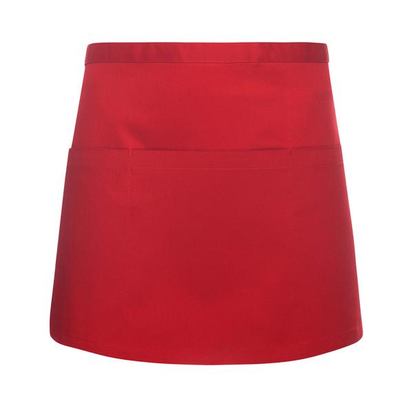 (6 Τεμάχια) KARLOWSKY | Ποδιά Μέσης Basic με Τσέπη - Κόκκινη