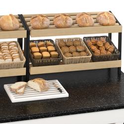 Broodstelling - BELFAST - 2000mm - met 2 planken - met wielstel - granieten werkblad