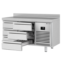 Koelwerkbank Premium PLUS - 1468x700mm - 6 laden & achterwand
