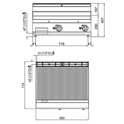 Gas Stekhäll - räfflad (13,8 kW)