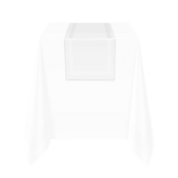 (15 piezas) Camino de mesa de damasco Tessin Atlas - 40 x 130 cm - Blanco