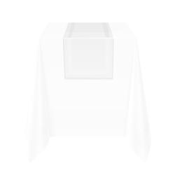 (15 pcs) Chemin de table damassé Tessin Atlas - bande satin - 40x130cm - Blanc