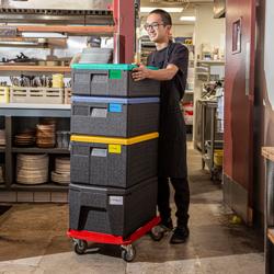 CAMBRO | CAMDOLLY® - Chariot de transport - Compatible avec toutes les boîtes EPP GN 1/1 - Rouge