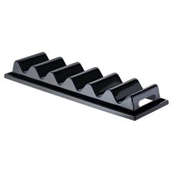 Présentoir de comptoir à snacks - 6 niveaux - étagères avec encoche de préhension et rigole à jus - Polystyrène - Noir