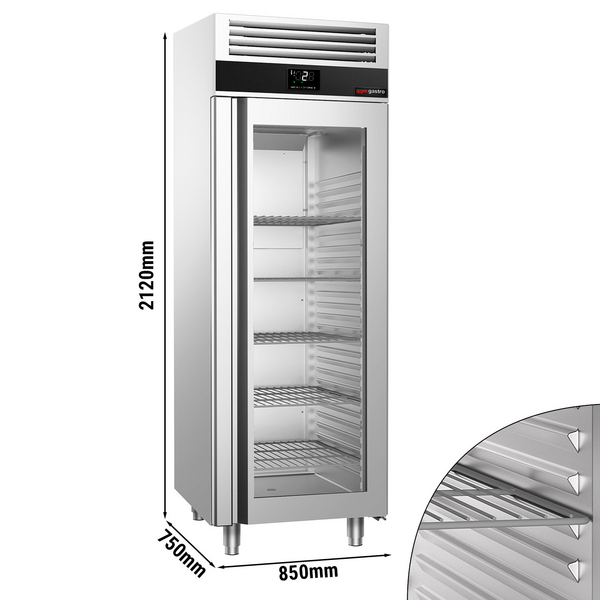 Chłodziarka   PREMIUM - GN 2/1 - 700 litrów - z 1 szklanymi drzwiami	