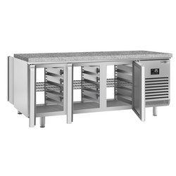 Bakkerij koelwerkbank Premium PLUS - 2185x800mm - met deuren aan beide zijden & granieten werkblad