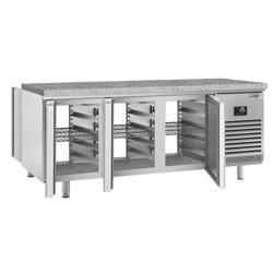 Bakkerij koelwerkbank PREMIUM PLUS - 2185x800mm - 610 liter - met 6 deuren - doorgeefmodel - granieten werkblad