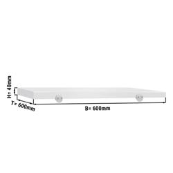 Chopping Board for Prep Table - 600x600mm - Thickness: 40mm - HACCP-Compliant - HDPE (PE500) - White