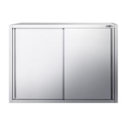 Armadio pensile in acciaio inox PREMIUM - 1200x400mm - con porte scorrevoli - 1000mm di altezza