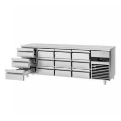 Refrigerated table PREMIUM - 2330x700mm - 12 drawers