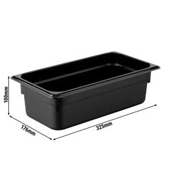 Conteneur GN 1/3 en polycarbonate - Noir - Hauteur : 100mm        