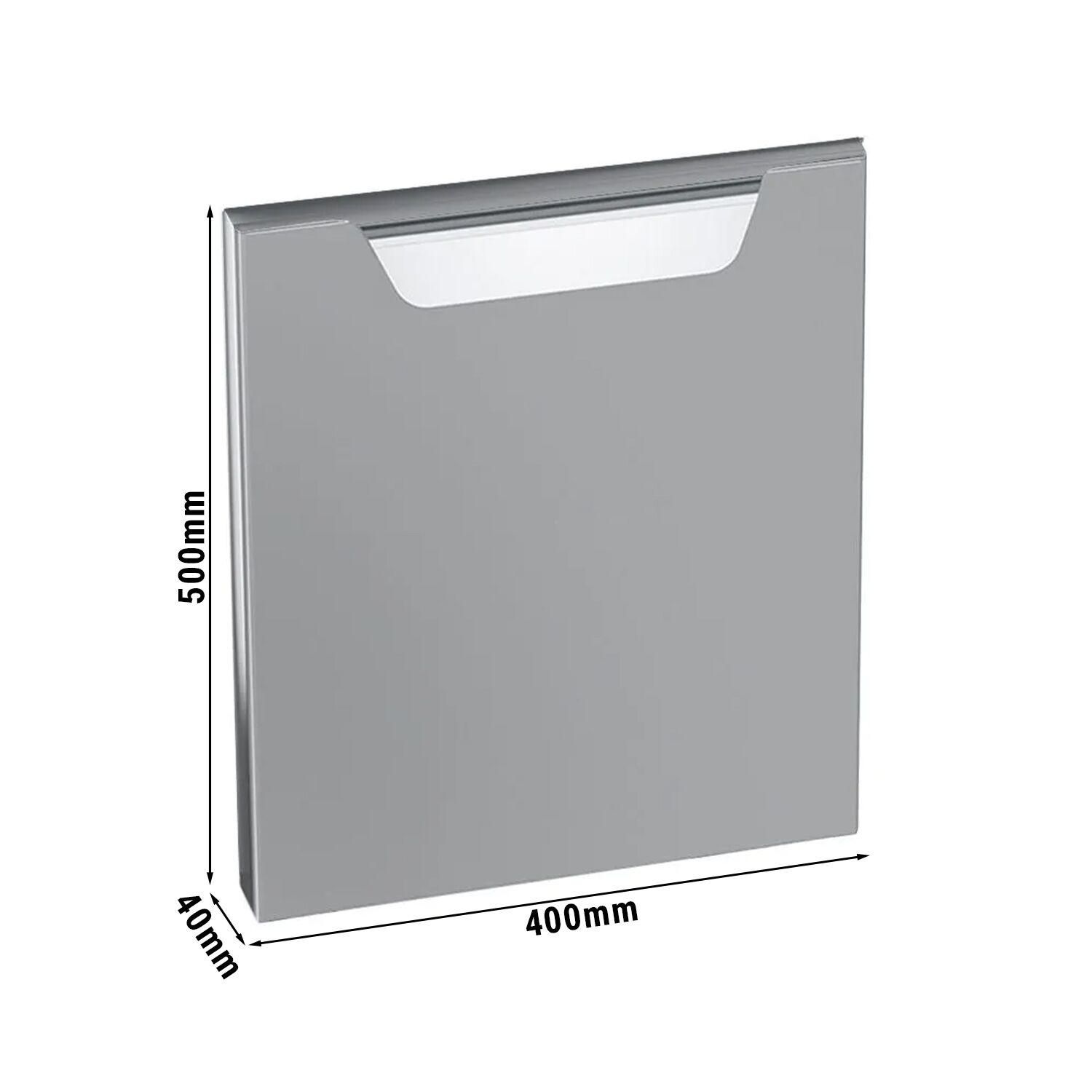 Porte de soubassement droite - 400x40x500mm - Inox AISI 304 - Série Lorenzo 700 & 900 - 1 porte