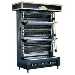 UBERT | Vlammenwand grill - 30kW - met 6 spiesen voor maximaal 30 kippen