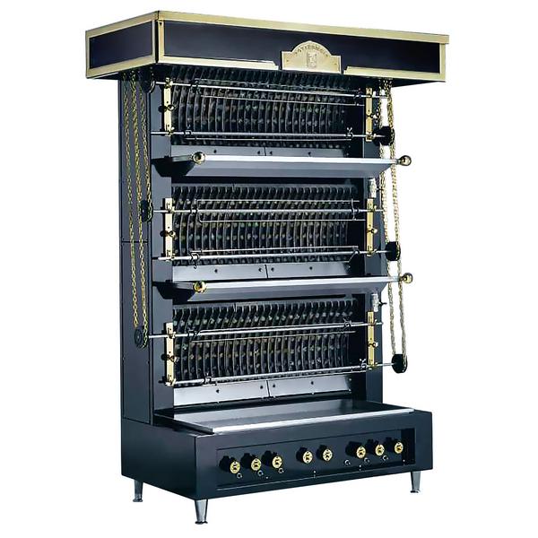 UBERT | Flammenwandgrill - 20 kW - mit 4 Spießen für bis zu 20 Hähnchen