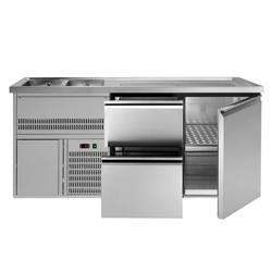 Botellero de barra refrigerado PREMIUM PLUS - 1950x700mm - 1 puerta & 2 cajones