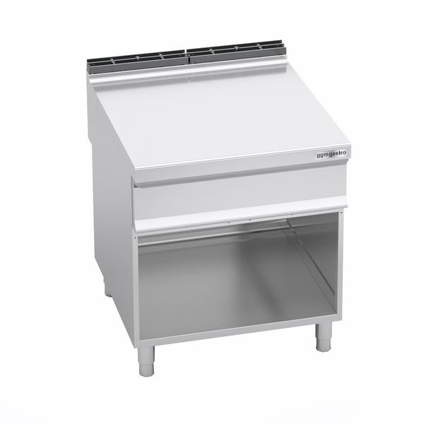 Elemento neutro | Base aperta - 800x900x967mm - con cassetto - acciaio inox AISI 304 | alzatina | spigoli arrotondati | piedini regolabili in altezza - compatibile con serie LORENZO 900