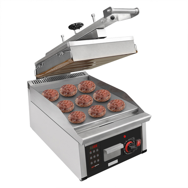 Hoge snelheid contactgrill | Hamburger grill - 6,2 kW - Automatisch - Digitaal display