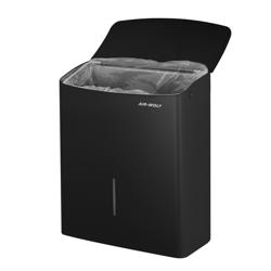 AIR-WOLF | Kosz na odpady higieniczne – 10 l – stal nierdzewna matowa czarna