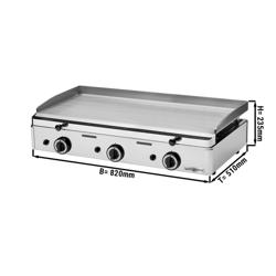 Fry Top Gas Professionale - 8,25 kW - Liscio - Superficie di cottura: 783x395mm