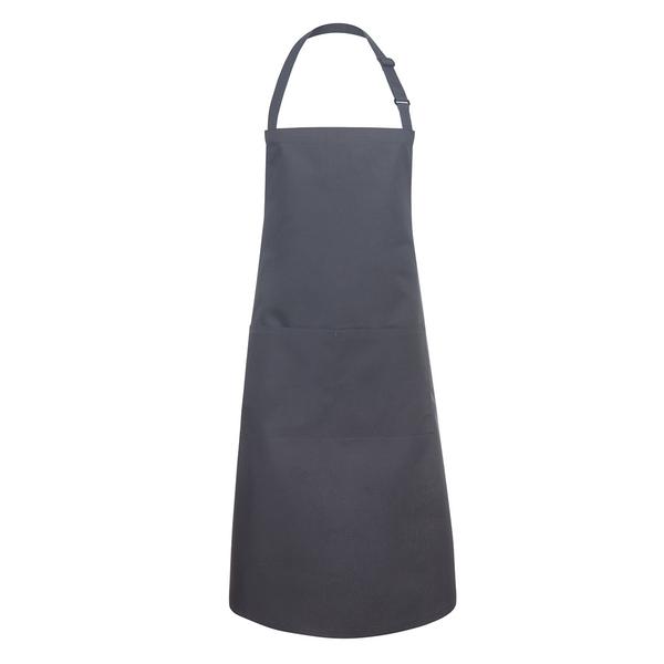 (6 pieces) KARLOWSKY | Basic Chef Bib Apron with Pocket – Anthracite - 750×900 mm - 2-Section Pocket