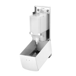 AIR-WOLF | Distributeur de savon et de désinfectant avec bouton-poussoir - 800ml - inox - Blanc
