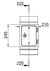 Tubo liso com porta de inspeção - em aço inoxidável - Comprimento: 0,426 m - para tubo Ø exterior 500mm - Ø 450mm