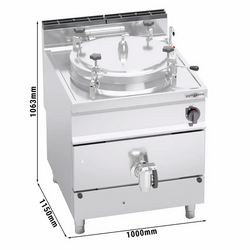 Marmita industrial de pressão a gás 200 litros (34,5 kW) - aquecimento indireto