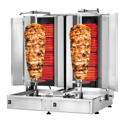 Električni gyros-/ doner roštilj - 4+4 plamenika - Maks. 120 kg - Uklj. 2 krilna vrata