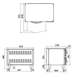 Meuble chauffant à tiroirs GN 1/1 - 2 tiroirs - 4kW - 824x578x680mm