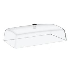 Coperchio per vassoio per Contenitore GN - GN 1/2 - Policarbonato - 274x335mm - Altezza: 145mm - trasparente, antiurto, lavabile in lavastoviglie, paraschizzi/parafiato