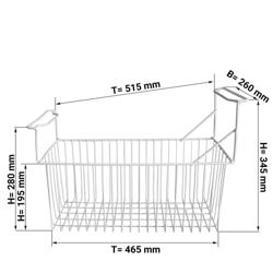 Półka druciana - 557x270mm - Wysokość: 357mm - kompatybilny z TTS338