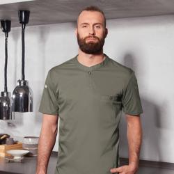 (6 stuks) KARLOWSKY | Korte Mouw Heren Werkshirt Performance - Salie - maat: S