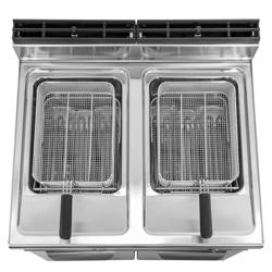 Dubbele elektrische friteuse - 18+18 liter - 27 kW - digitale bediening - met aftapkraan