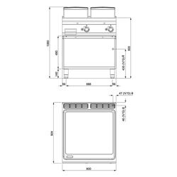 Fry Top Gas Professionale - 14 kW - Liscio - incl. sottotelaio
