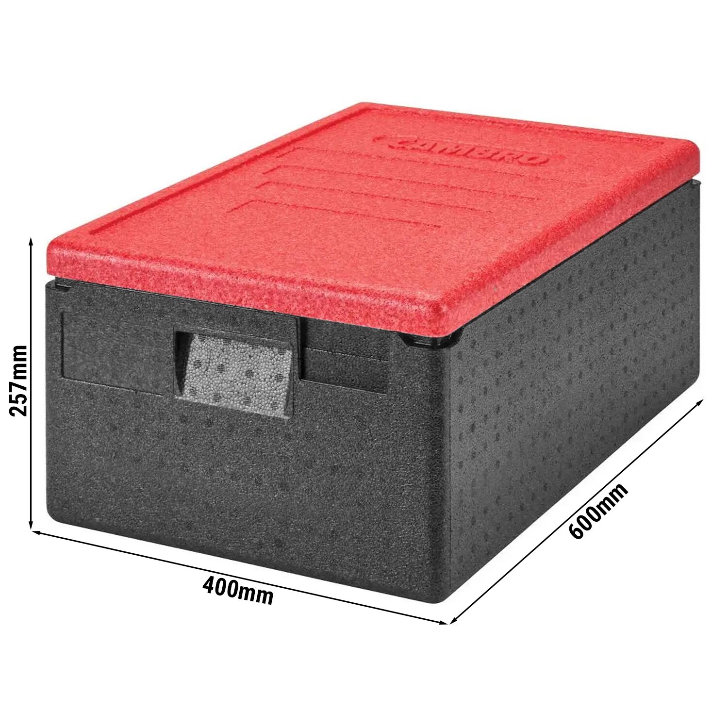 CAMBRO | CAM GOBOX® - chargeur par le haut - GN 1/1 - Noir - Couvercle Rouge
