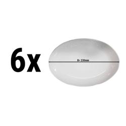 (6 pièces) CLASSICO - Assiette / plat - ovale - 230 x 152 mm - Blanc
